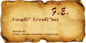 Forgó Erzsébet névjegykártya