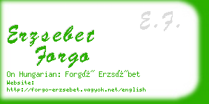 erzsebet forgo business card